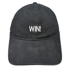 Dave & Buster's Baseball Cap Black One Size Strapback Win! Logo Cotton Hat